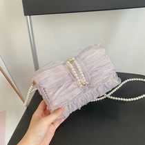 2021 New handmade ribbon yarn woven bag mesh diy material bag homemade cute little fragrant shoulder bag