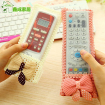 Cute fabric cartoon bear lace remote control cover air conditioner TV remote control cover protective cover dust cover