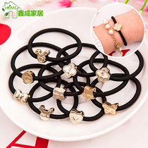 Korean cartoon simple hair ornaments head flower leather band High elastic head rope Hair ring tie hair Rubber band brunette rope headdress