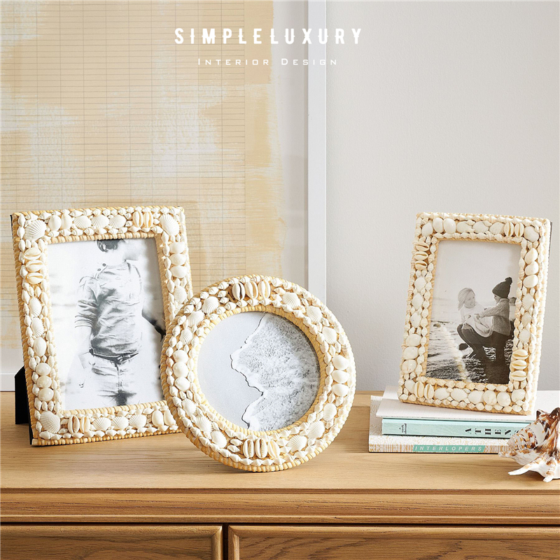 【Simple Luxury】Tava Sea Fragment Memories Handmade Shell Rattan Glass Picture Frame Easel 【Simple Luxury】Tava Sea Fragment Memories Handmade Shell Rattan Glass Picture Frame Easel