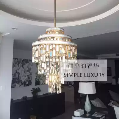 Living room study porch chandelier Marcella pearlescent colorful Sichuan Fritillaria home ceiling bedroom creative decorative lamp