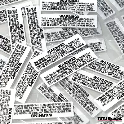 TUTU map car sticker shock absorber modification warning sticker universal locomotive shock absorber sticker warning reflective patch