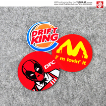 TUTU car sticker spoof Deadpool Ken Chicken IM love It Mai Mai fun creative car sticker