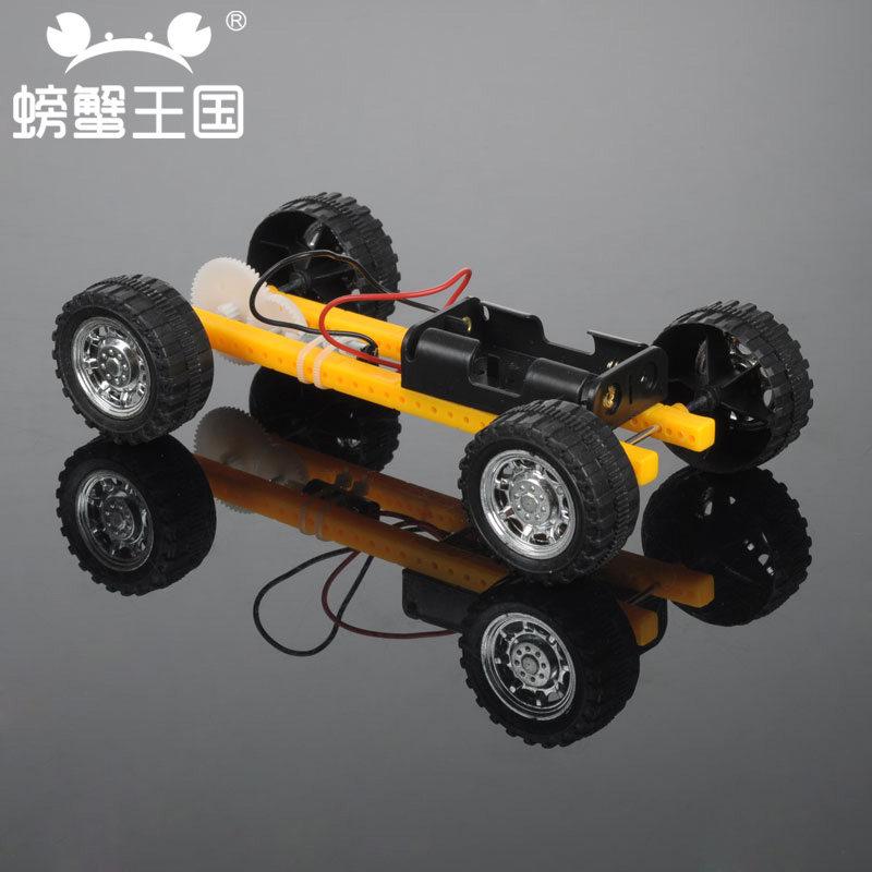 模型玩具小车拼装电动小车diy科技制作玩具车材料包