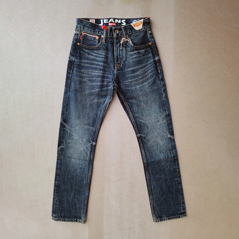 Men's Selvedge Denim Jeans 15 oz Zimbabwe Cotton 501 Vintage Blue Loose Straight-Leg Pants