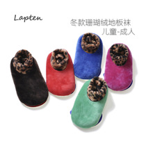 Autumn Winter Children Plus Suede Anti-Slip Floor Socks Adult Indoor Warm Socks Condom Baby Early Teach Socks Anti Slip Thickening