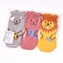 3 pairs of Japanese thousand fun baby socks ~ childrens socks anti-slip anti-slip design ~ spring and autumn cotton mens and womens baby short socks