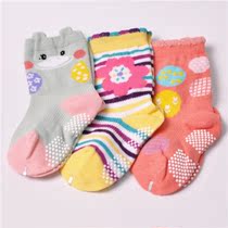 0-1-3-5 years old spring and autumn fun party ~ childrens socks ~ non-slip and anti-slip socks cotton autumn and winter boys and girls