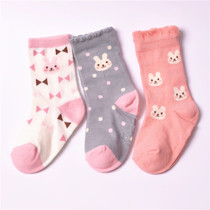 3 pairs of spring and autumn Japanese non-slip socks cotton childrens socks 1-3 years old ~ autumn and winter anti-skid socks baby childrens socks absorb sweat