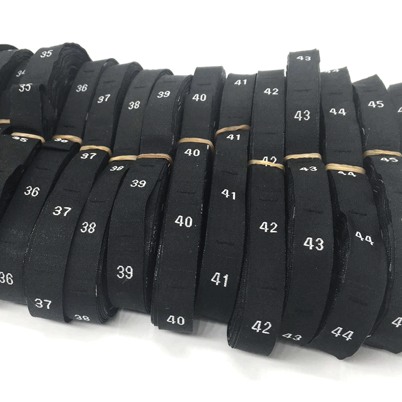 Size Label Fabric Label Webbing Label Accessories Clothing Size Label Men's and Women's Small Number Woven Label Black Size 24 to 46 in Stock