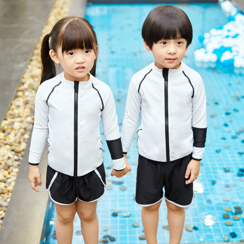 Korean children's diving suit suit zipper hot spring snorkeling suit swimming beach quick-drying sunscreen clothing waterproof mother suit