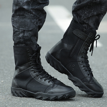 Outdoor ultra-light tactical boots male high-help combat boots female special forces CS training shoes black wear-resistant breathable hiking boots