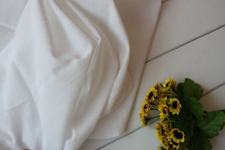 Nửa giá mét màu trắng sữa lanh-cotton, linen tre vải lanh bông cuốn sách vải mùa hè - Vải vải tự làm vải tici