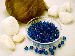 Imported Czech Preciosa crystal DIY beaded deep blue-243 3M-8MM