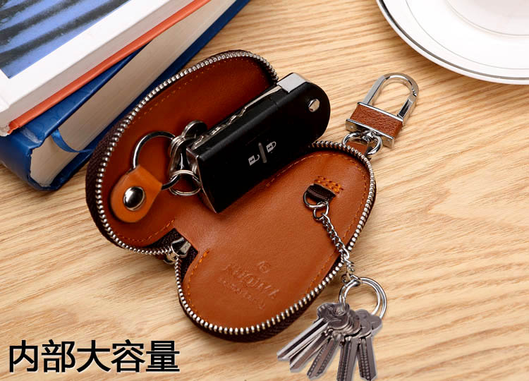 Cool Chima couple xe chìa khóa túi da Nam và nữ túi da thắt lưng treo bánh bao sáng tạo ví móc khóa da thật