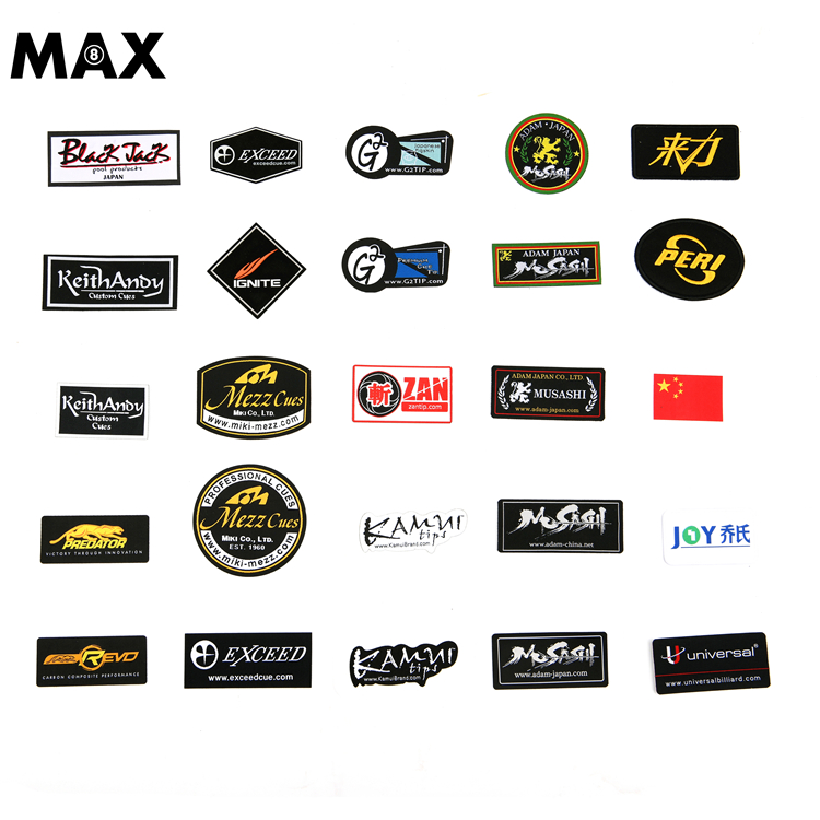 Mez billiard pole box sticker LOGO sticker chest sticker label competition nameplate OEM LOGO brand cloth label