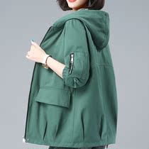 Pure cotton jacket windsuit 2021 Early spring and autumn in long new middle aged womens clothing 40 years 50 moms foreign air blouses