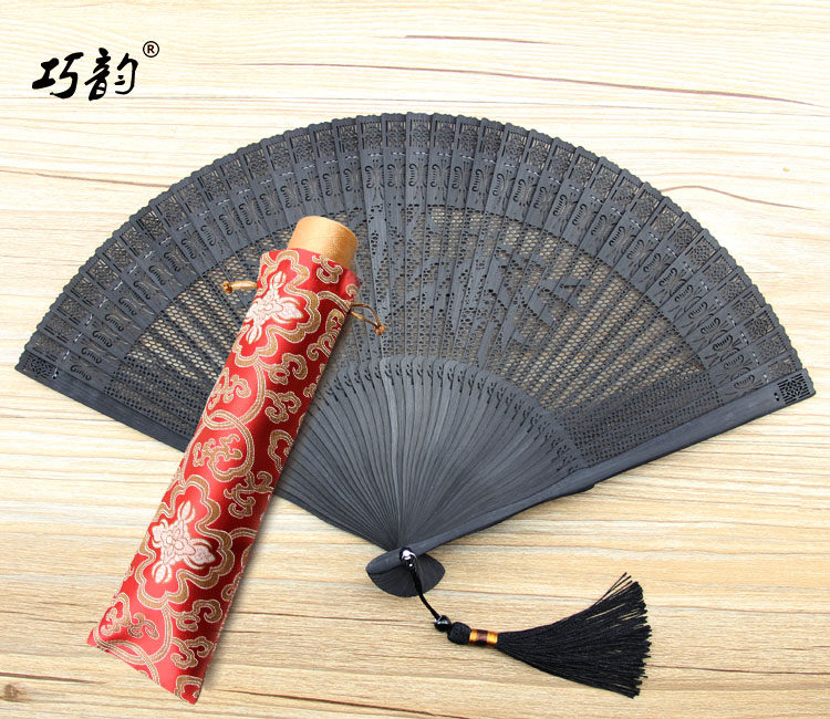 All-bamboo fan, bamboo hollow carving fan, high-end fan, gift fan