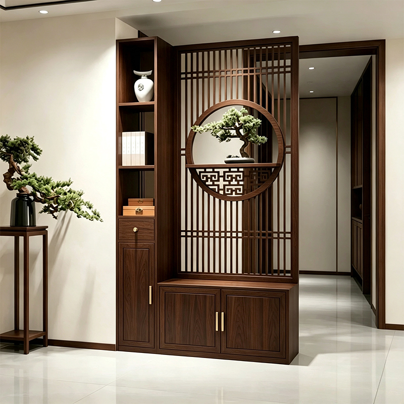 New Chinese-Style Entrance Screen Partition Cabinet, Living Room Entryway Screen Cabinet, Solid Wood Lattice Storage Rack, Integrated Shoe Cabinet New Chinese-Style Entrance Screen Partition Cabinet, Living Room Entryway Screen Cabinet, Solid Wood Lattice Storage Rack, Integrated Shoe Cabinet