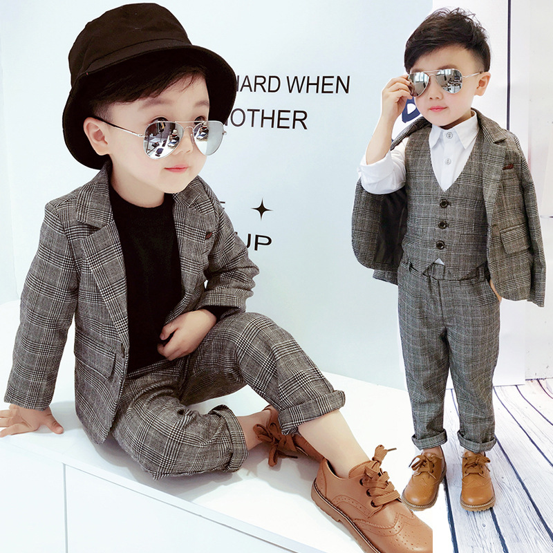 Children's suit suit casual flower girl dress male foreign style self-cultivation new fashion boy baby suit performance