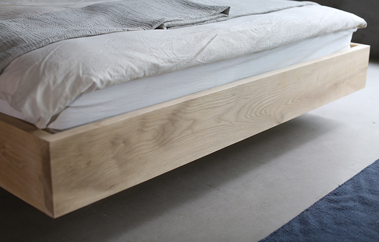 Кровать из массива дерева 朴室现代简约北欧希尔巴赫生态原木全实木家具定制法国橡木大床床