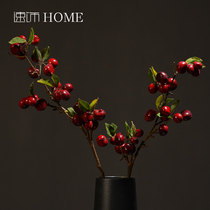 American pastoral red berry simulation flower fortune fruit yellow cherry decoration plastic fake flower living room flower arrangement ornaments