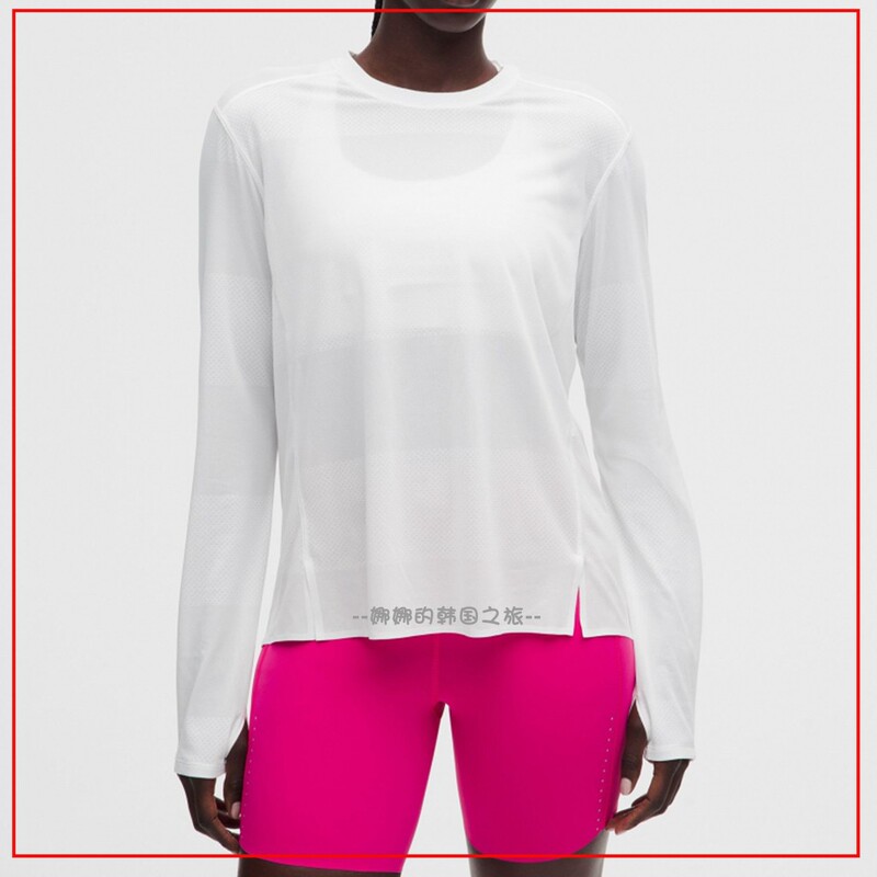Korean Purchasing Agent for Lululemon Fast and Free Solid Color Long-Sleeved Daily Casual T-Shirt Lw3Kozs