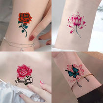 New tattoo stickers waterproof lasting womens realistic flower butterfly washable student ins non-herbal semi-permanent