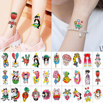 50 cartoon tattoo stickers waterproof childrens heart cat cute realistic non-permanent