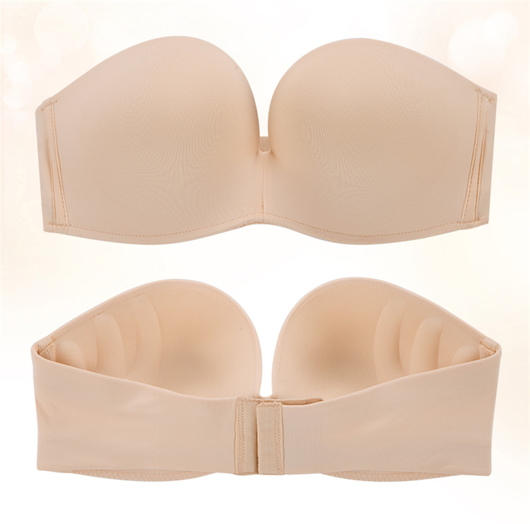 Strapless vô hình áo ngực thu thập non-slip strapless đồ lót nữ nửa cup áo ngực phần mỏng ngực áo cưới ống top mùa hè