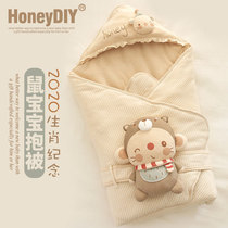 Hani handmade hug by baby newborn autumn and winter hair time Manual Diy Cloth Art Thickened Cotton Warm Wrap Quilt