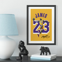 Los Angeles Lakers James number model solid wood decorative photo frame Photo wall table pendulum hanging frame ornaments Home murals