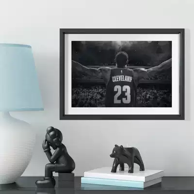Knight Lebron James back classic poster solid wood decorative photo frame Photo wall table pendulum art hanging frame
