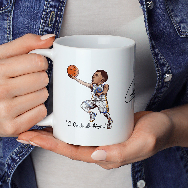 Warriors Curry cartoon illustrations Ceramics Mark Cups Small Crowdtrend Coffee Cup Cups Home Water Glass Bars