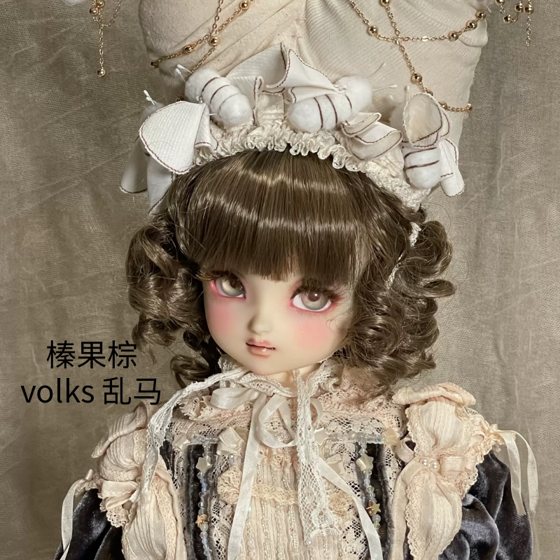 Three-Point Bjd Wig, Angel Curls, Short Curls [Xiuer] Golden Brown Flaxen Color