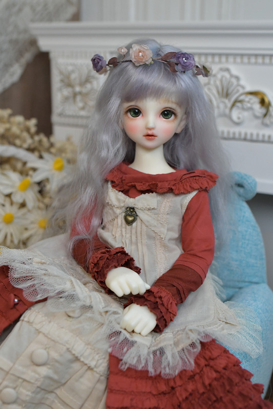 Bjd Wig Mohair Imported Wool Wig 1/4 Scale Silver Gray Smoke Gray Wild Baby Style