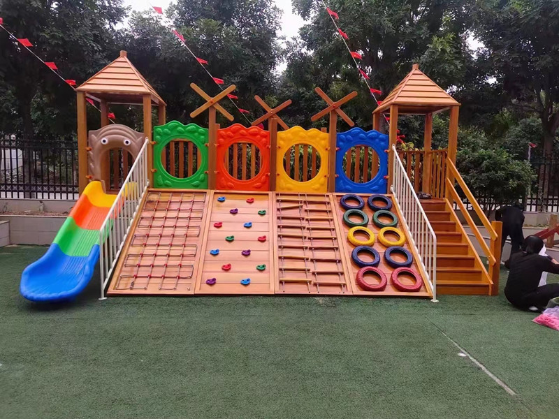 Nursery Large Outdoor Toy Children Orchestra Large Wooden Outdoor Toy Embalming Wood Outdoor Climbing