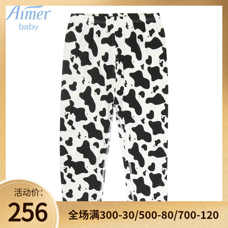 AIMER Children's male and female pao mordale milk silk freshman baby home long pants sleeping pants AB373H91