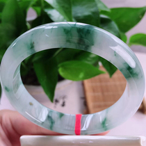 Source Yuxing natural emerald Myanmar A stock of good water foot ice floating in the right circle bracelet