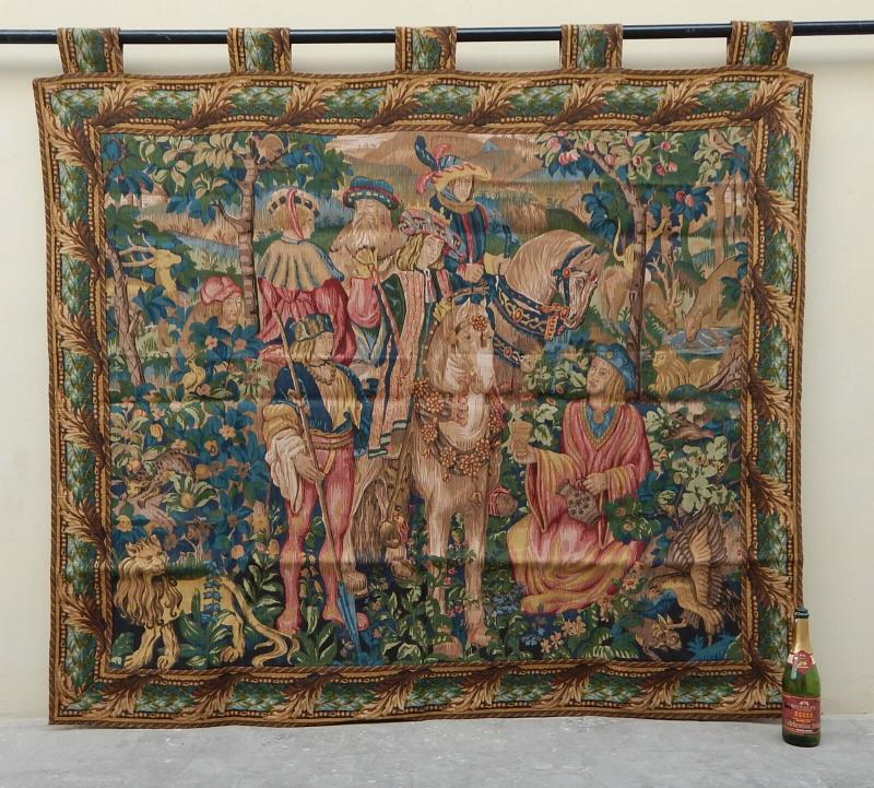 Atlantic antique France big old fashioned wool tapestry Betan painting 179 * 151 cm Folk old objects collection