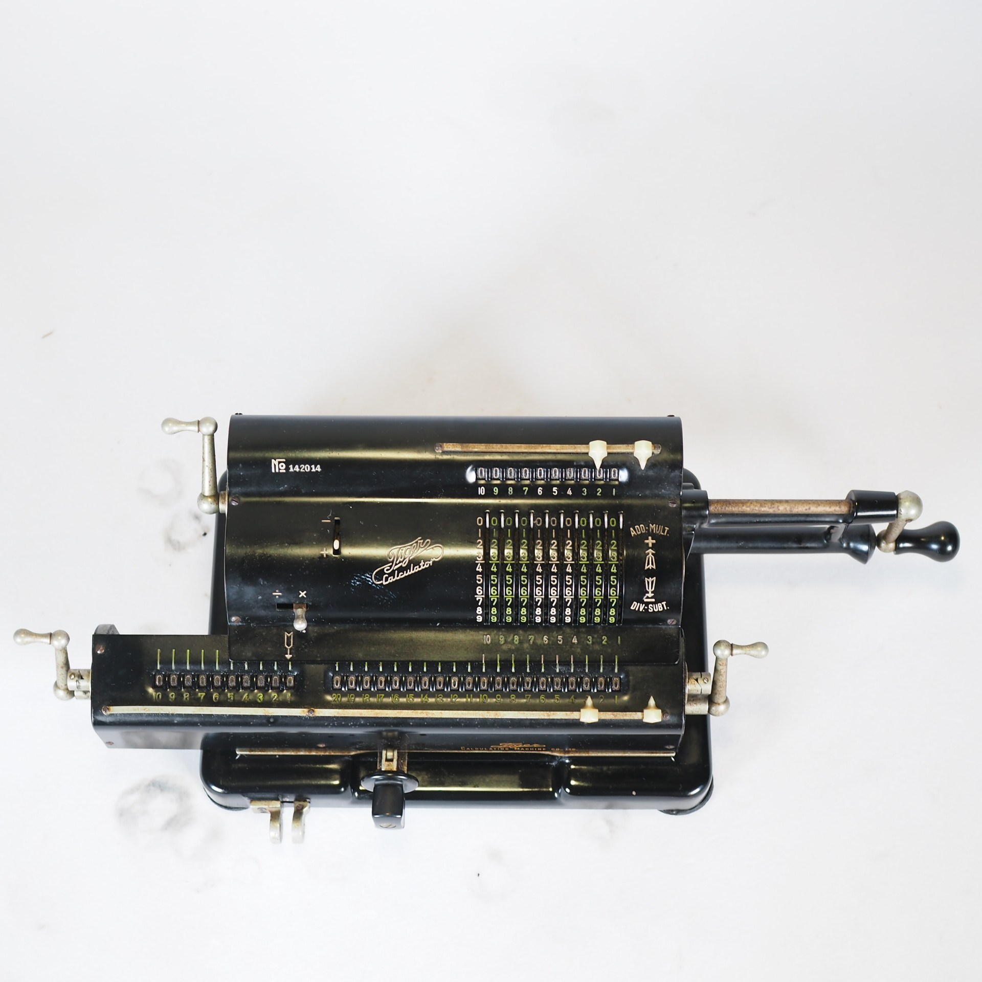 1957 Japan Middle Old Objects Tiger Signs Tiger Machinery Hand Manual Calculator Atlantic Abacus Functional ok-Taobao