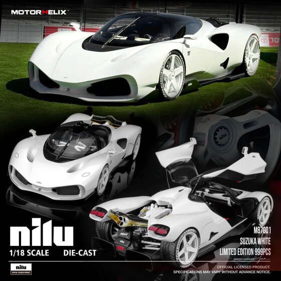 Motorhelix Mh 1:18 Nero Nilu Alloy Car Model Collectible Ornament