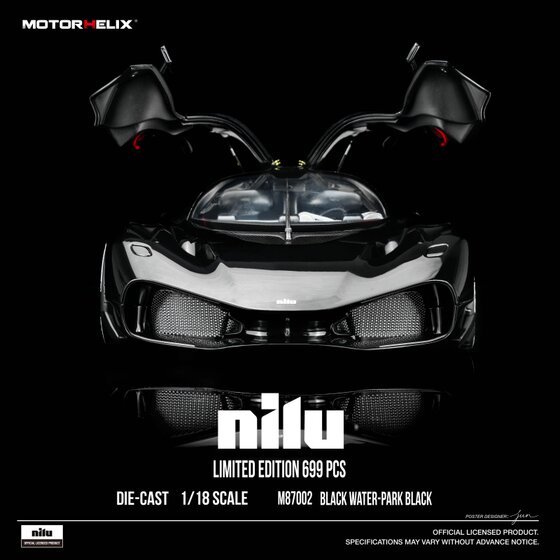 Motorhelix Mh 1:18 Nero Nilu Alloy Car Model Collectible Ornament