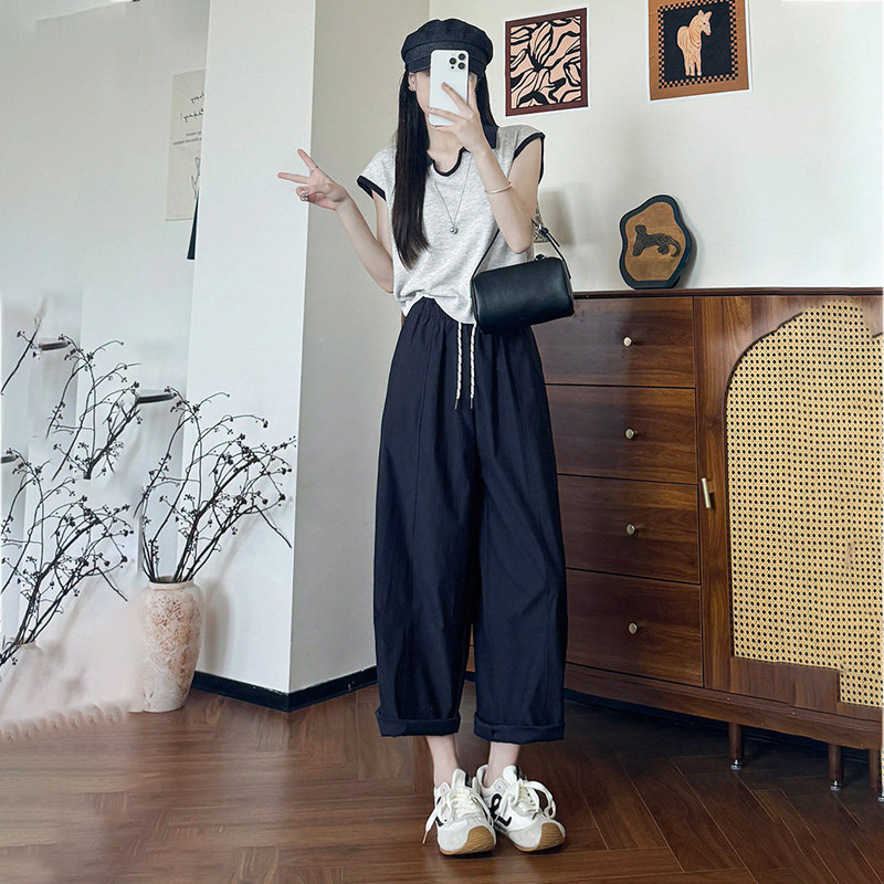 Plus-Size Ice Silk Quick-Dry Sports Pants for Women, Summer Thin Style 2026 New Jogging Carrot Pants, Loose Harem Pants