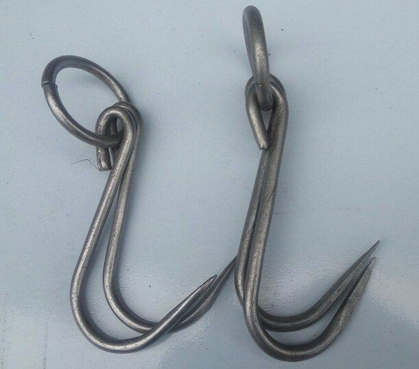 Self-produced forging φ6 φ8 meat hook supermarket special hanging meat hook hand hook pig cattle sheep meat hook slaughterhouse meat hook