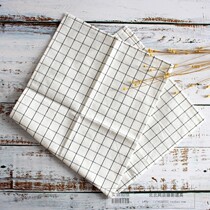 White small plaid napkin Nordic style photography props with placemat food dry goods baking background cloth mat