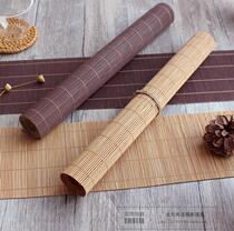 Bamboo curtain tea mat photography background Bamboo handmade bamboo mat Tea mat road zero with tea accessories Photo props