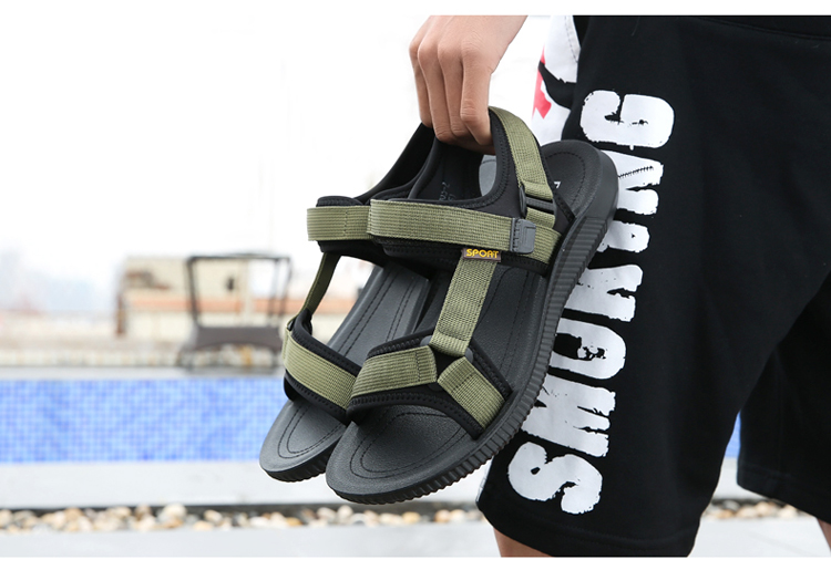 Giày nam đế xuồng Việt Nam Giày đi biển nam 2019 dép mới mùa hè dép chống trượt Velcro phiên bản Hàn Quốc của dép và dép nam - Dép thể thao dép quai hậu nữ đẹp