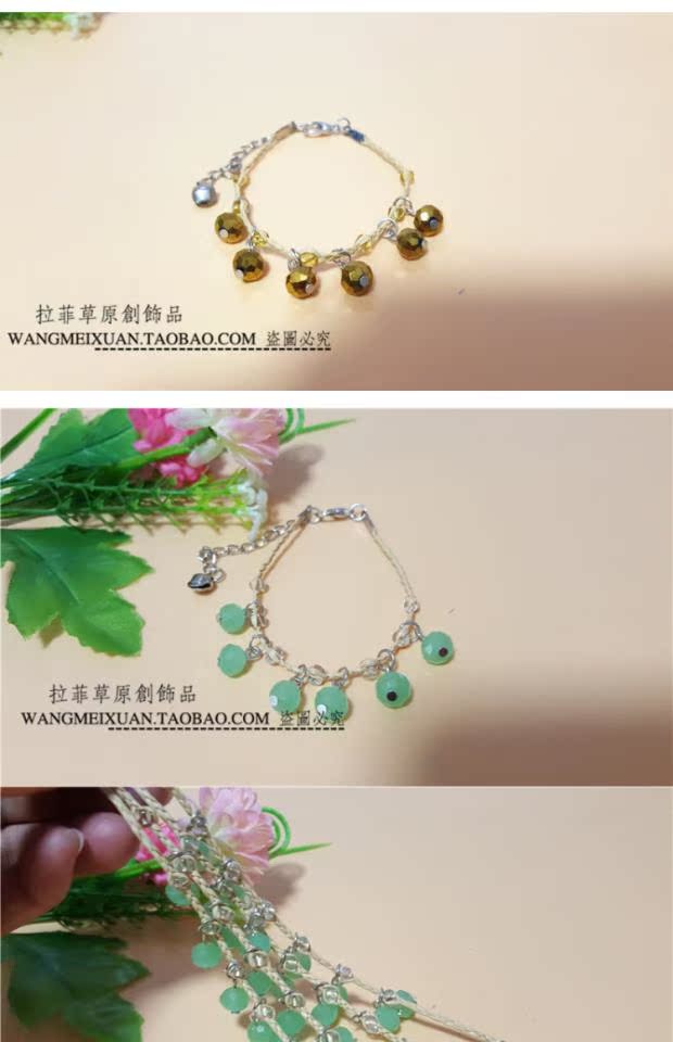 Danh lam thắng cảnh chợ đêm Trang sức hàng loạt Chúc tình yêu Cỏ ba lá Pha lê Vintage Bracelet nhiều màu - Vòng đeo tay Clasp vòng tay đá phong thủy