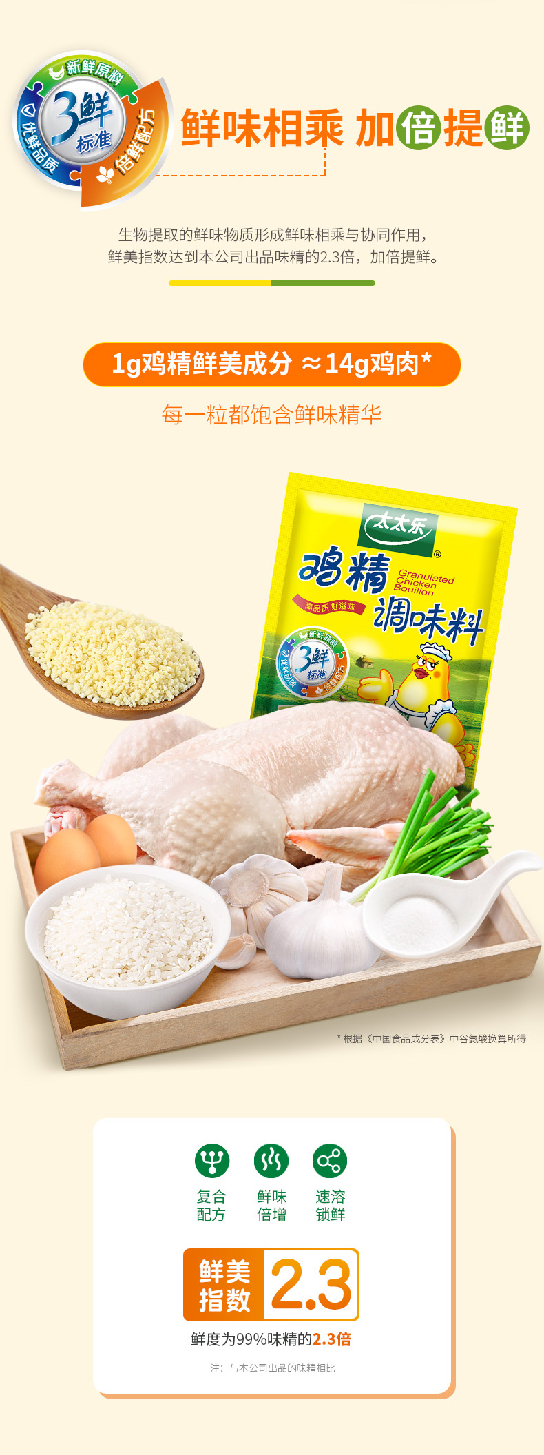 太太乐 鸡精 500g*2袋 提鲜调味料 图5